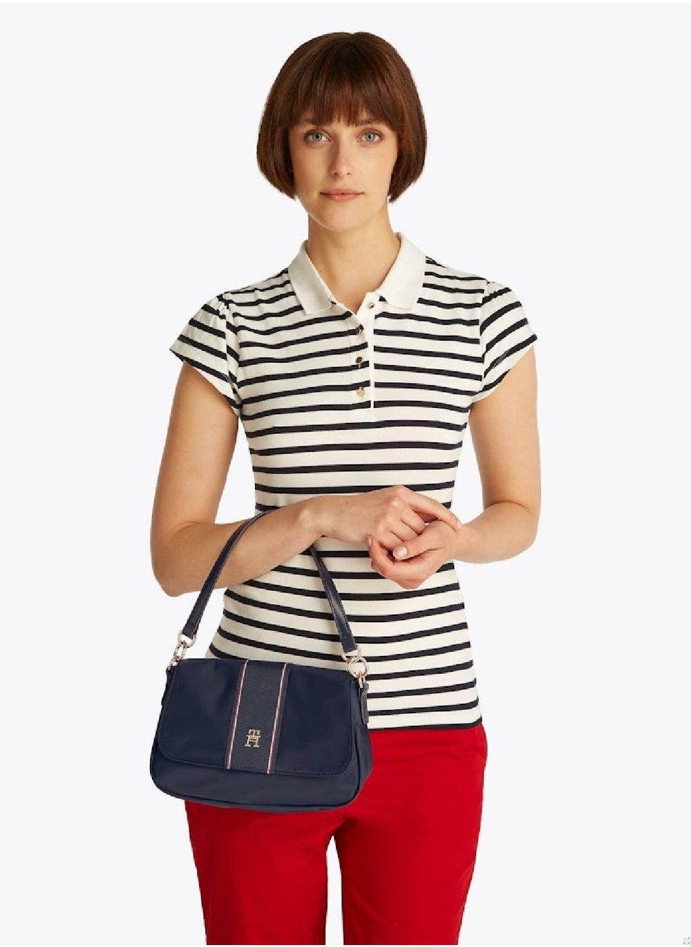 TOMMY HILFIGER TH Women's Elegant Blue Nylon Crossbody Bag - Image 1