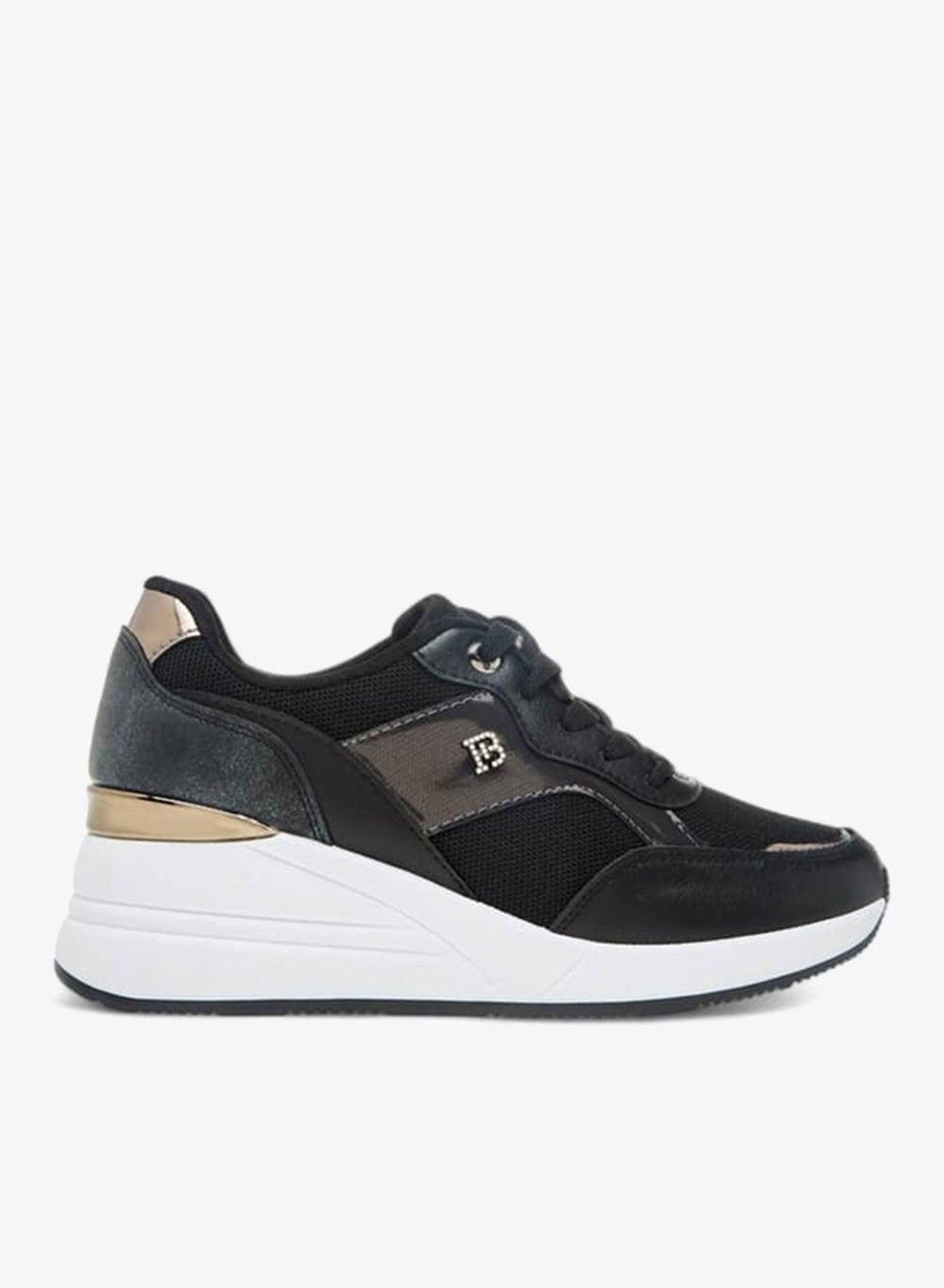 Elegant Panelled Low-Top Sneakers 168 16781Black for Women - Image 1