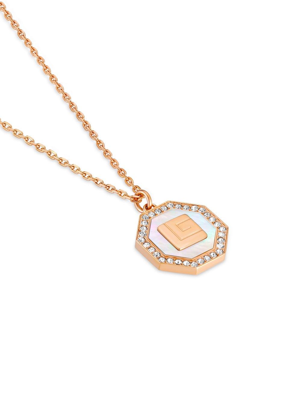 Guy Laroche Ambre Rosegold Octagon Necklace for Women - Image 1