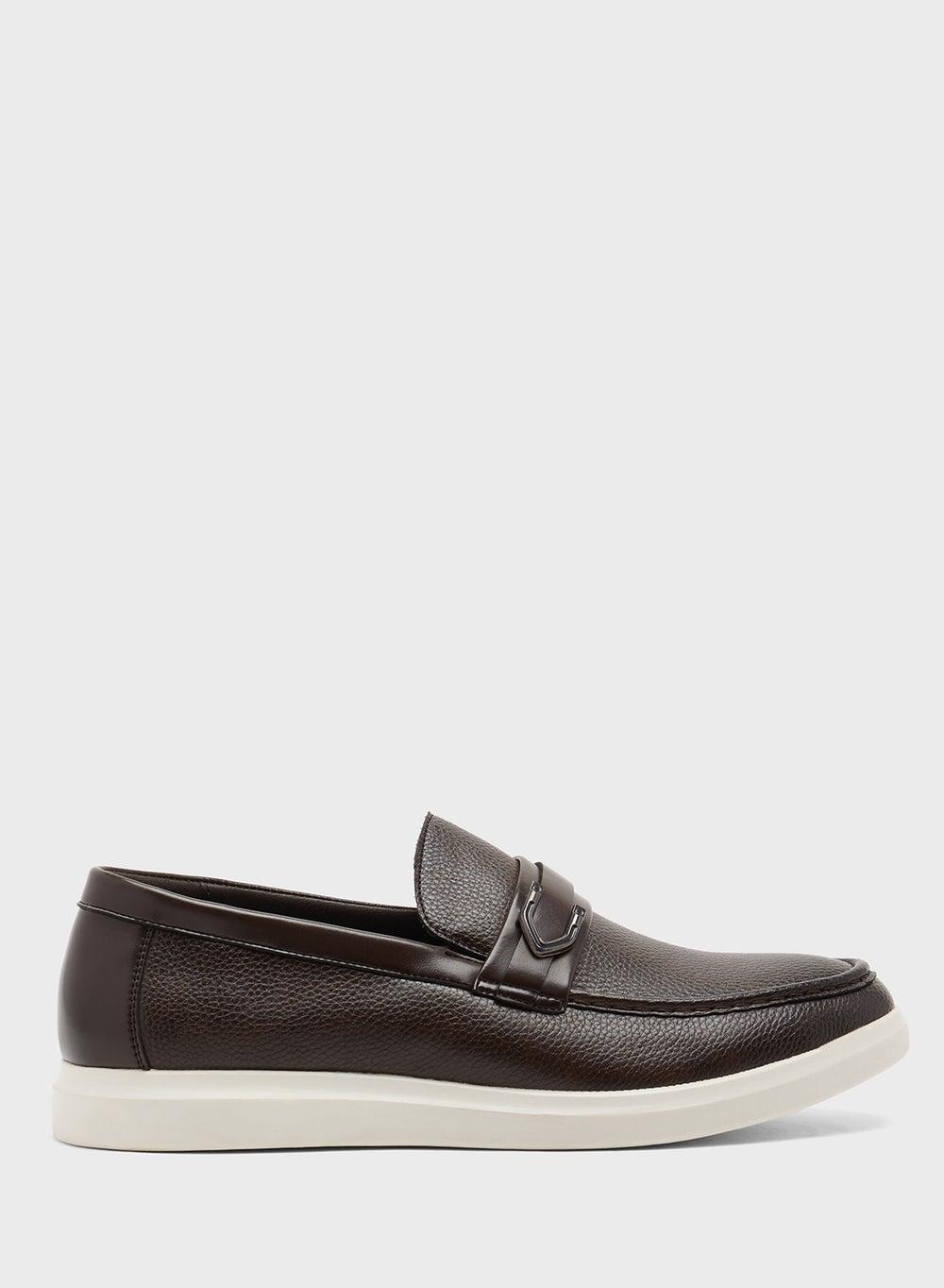 D6181 Elegant Coffee-Colored Smart Casual Loafers - Image 1