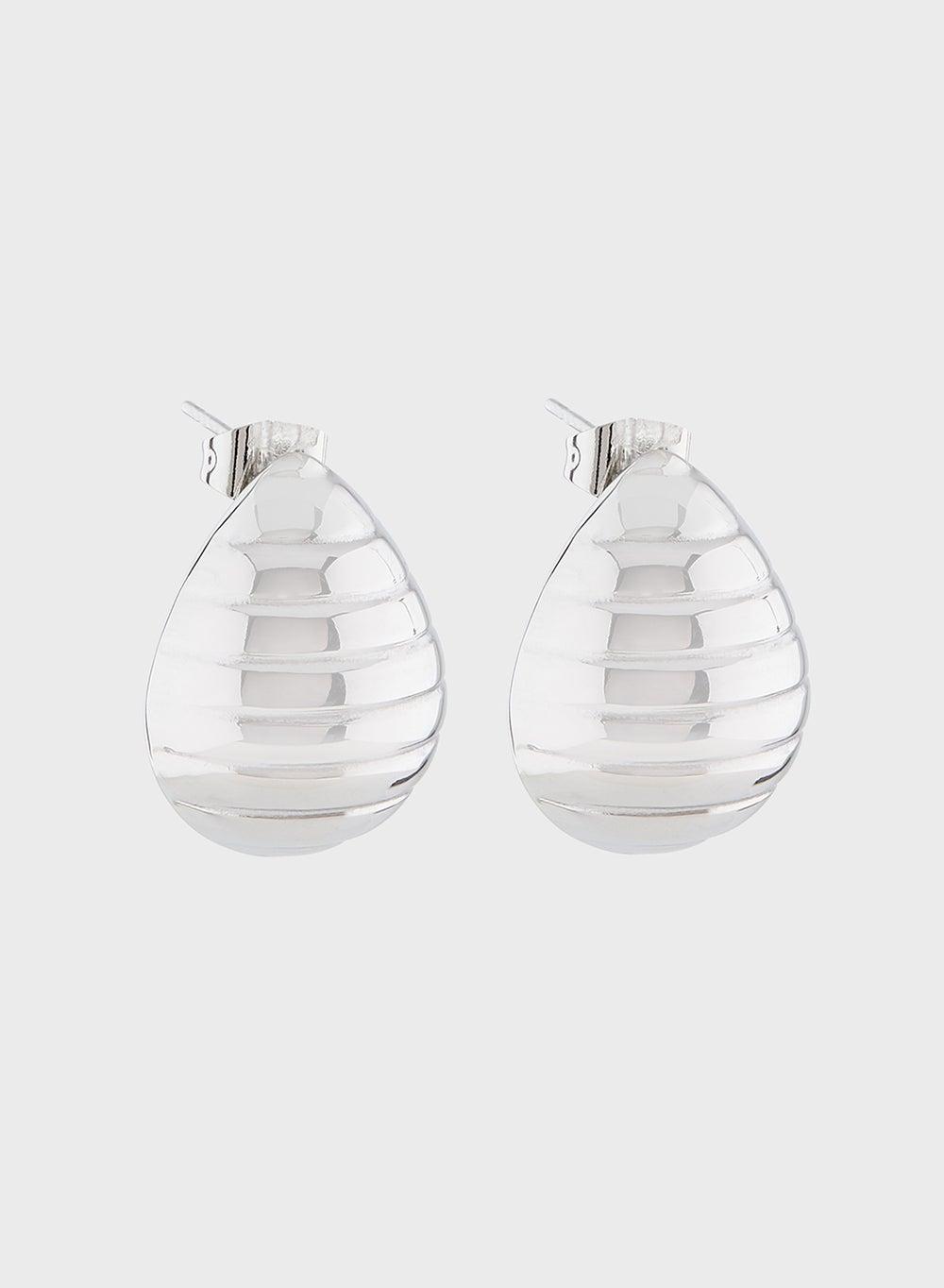 Staurtz Textured Silver Drop Earrings for Women - Image 1