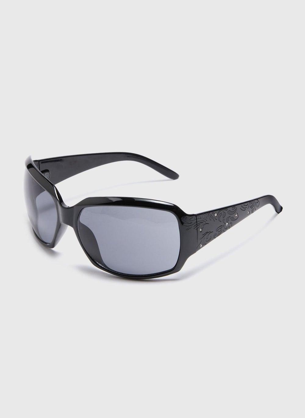 Matalan Chic Black Butterfly Arm Sunglasses for Women - Image 1