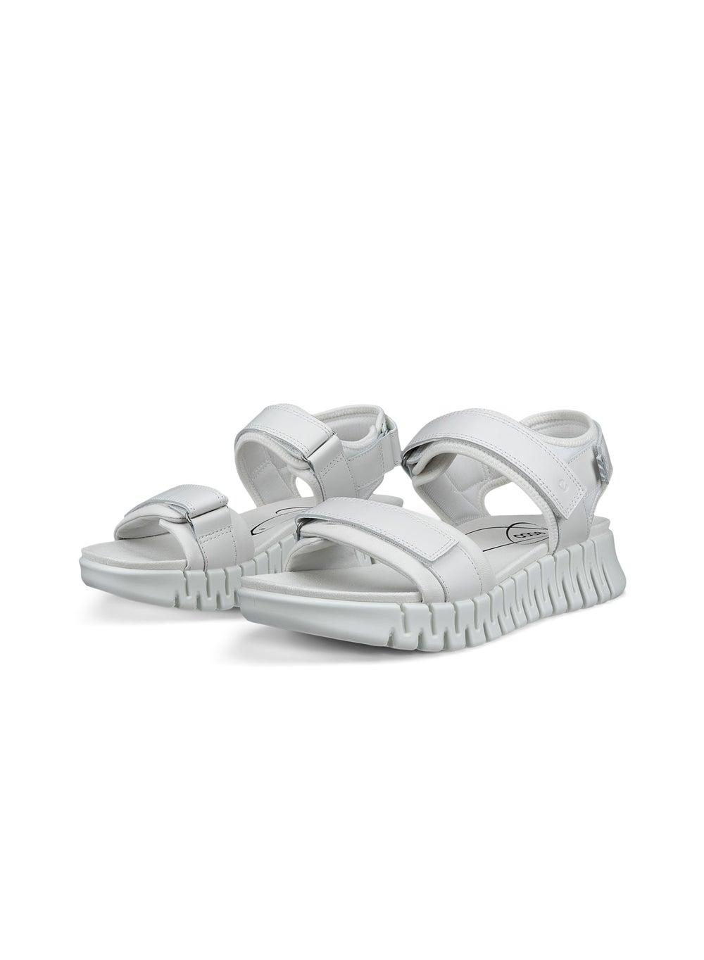 ECCO Gruuv Sol W White – Elegant Comfort Flat Sandals - Image 1