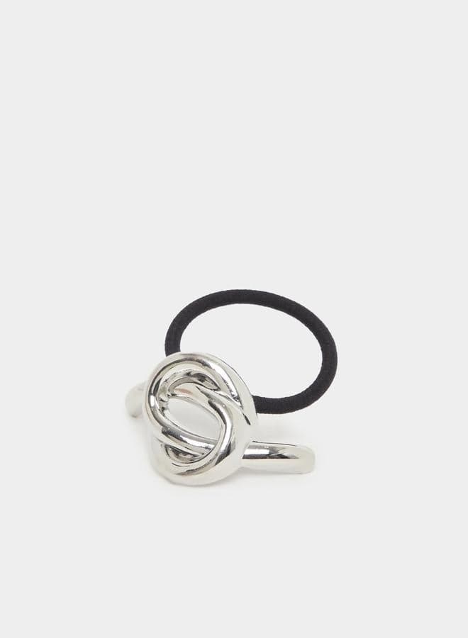 Chic Metal Detail Hair Tie - Elevate Your Hairstyle - Image 1