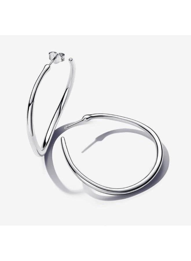 PANDORA Elegance: Sterling Silver Hoop Earrings for Women - Image 1
