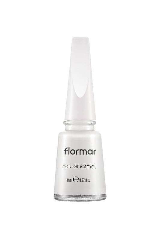 Flormar 400 Bright White Nail Enamel - Luxurious Shine - Image 1