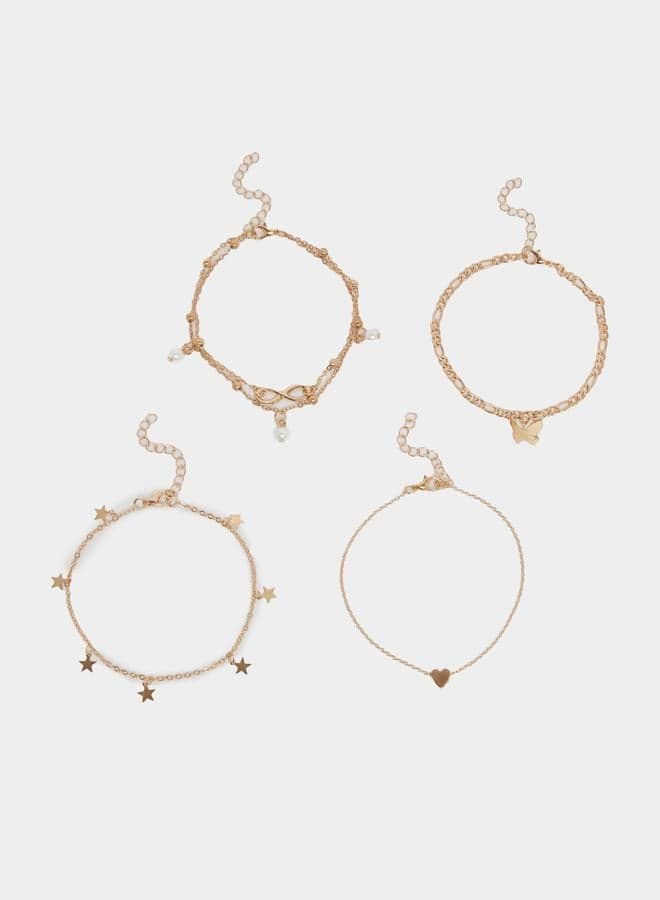 Styli Assorted Chain Anklets Set – Elegance for Every Step - Image 1