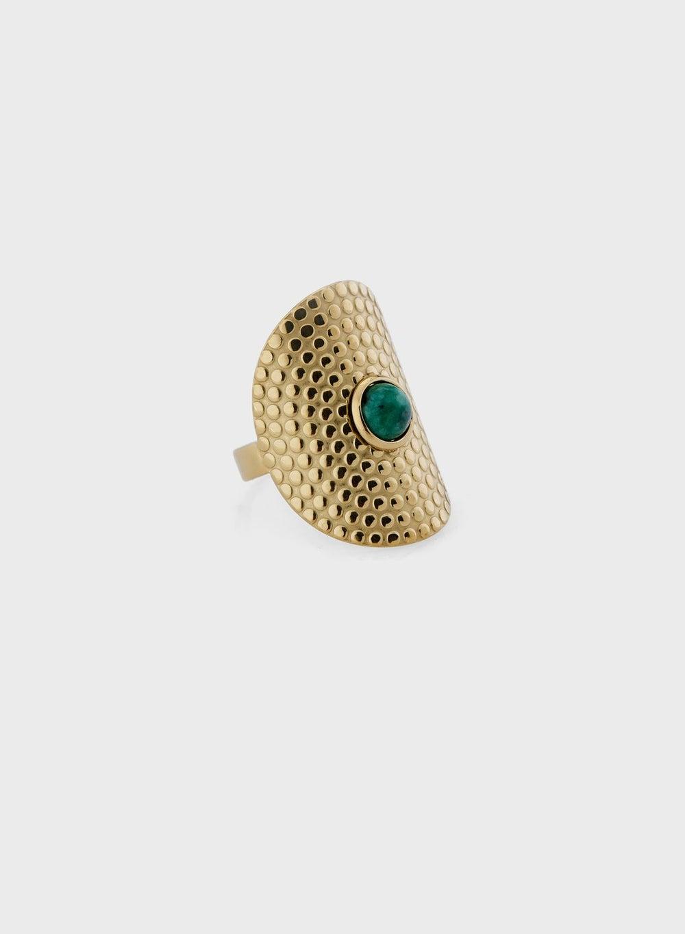 Lady Mauve Emery Circle Natural Stone Men's Ring - Image 1