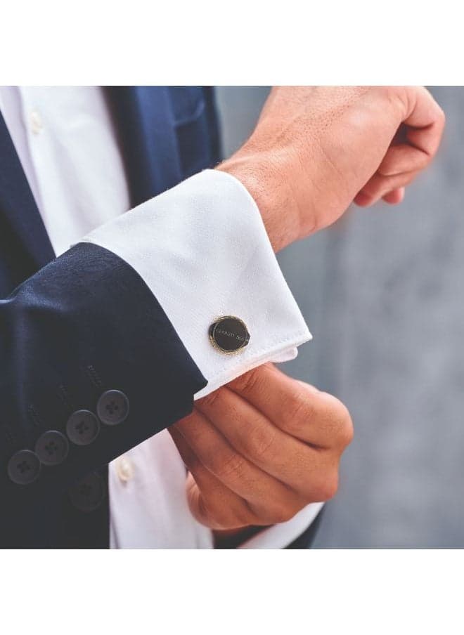 CERRUTI 1881 Kabil Luxury Cable Cufflinks - Black and Grey - Image 1