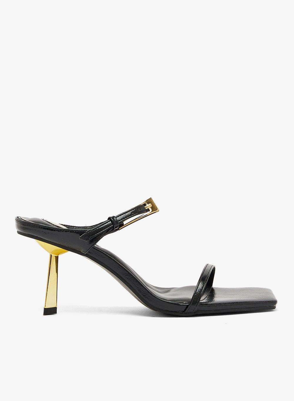 Elegant Xz256130 Black Heeled Sandals for Stylish Evenings - Image 1