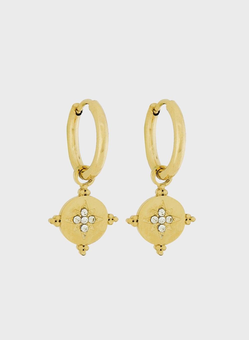 Lady Mauve NAJIMA Crystal Star Hoop Earrings - Image 1