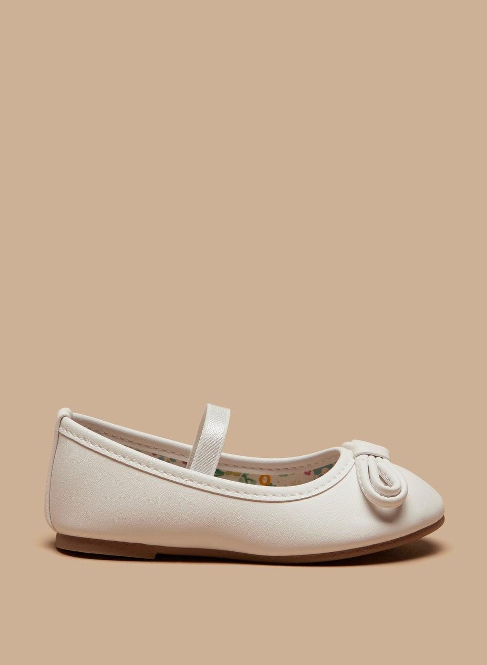 Flora Bella Bs138 22106 White Bow-Accented Ballerinas - Image 1
