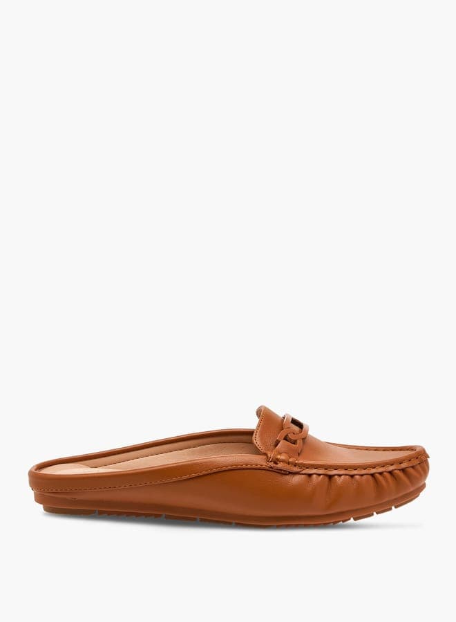 Elegant Re030Brown Metal Accent Women's Mules - Image 1