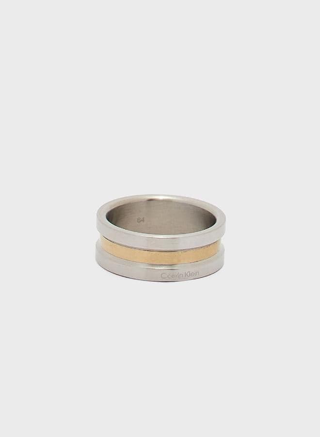CALVIN KLEIN Two-Tone Channeled Men's Ring - Image 1