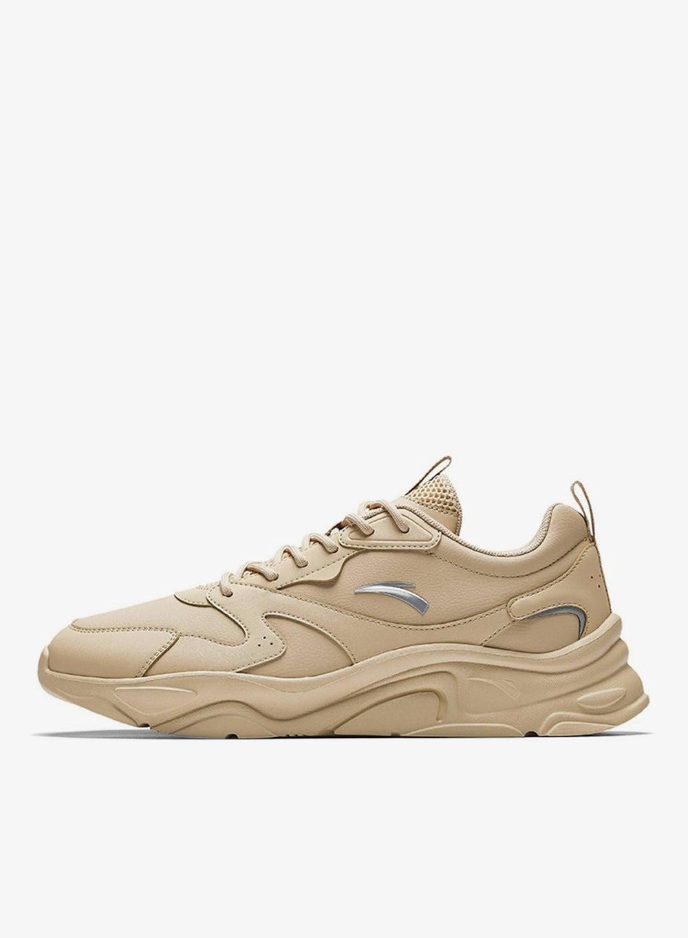 LITTLE MILLENNIUM Wood-Toned Leather Low-Top Sneakers - Image 1