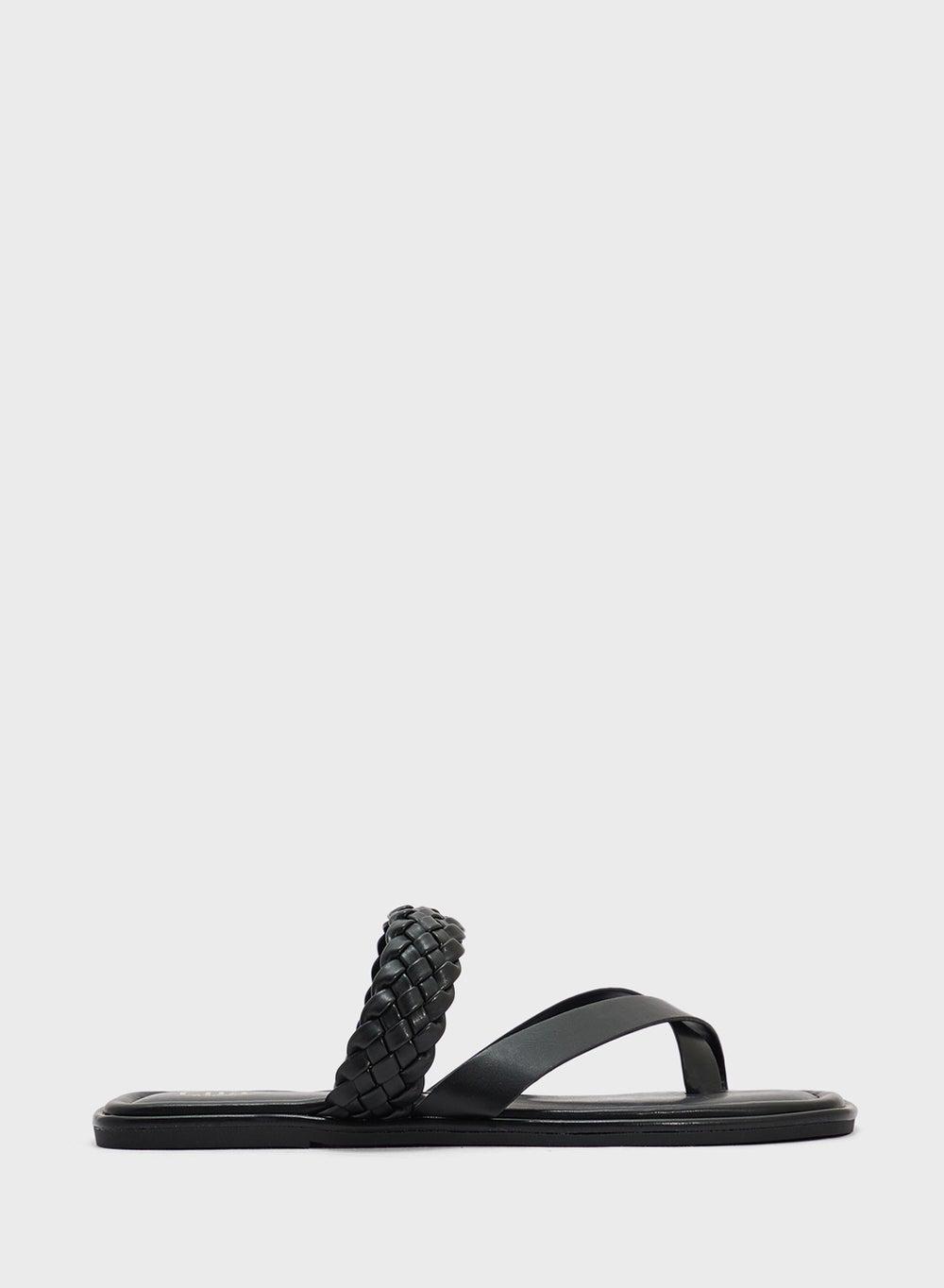 Elegant X2503 236 Black Flat Sandals for Women - Image 1