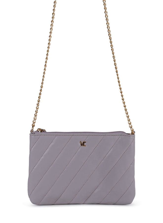Vincci Purple Quilted Chain Detail Shoulder Bag for Women - Image 1