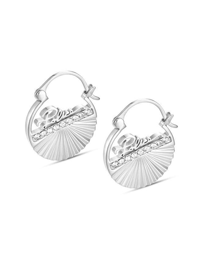 POLICE Crystal Seashell Stainless Steel Earrings - Image 1