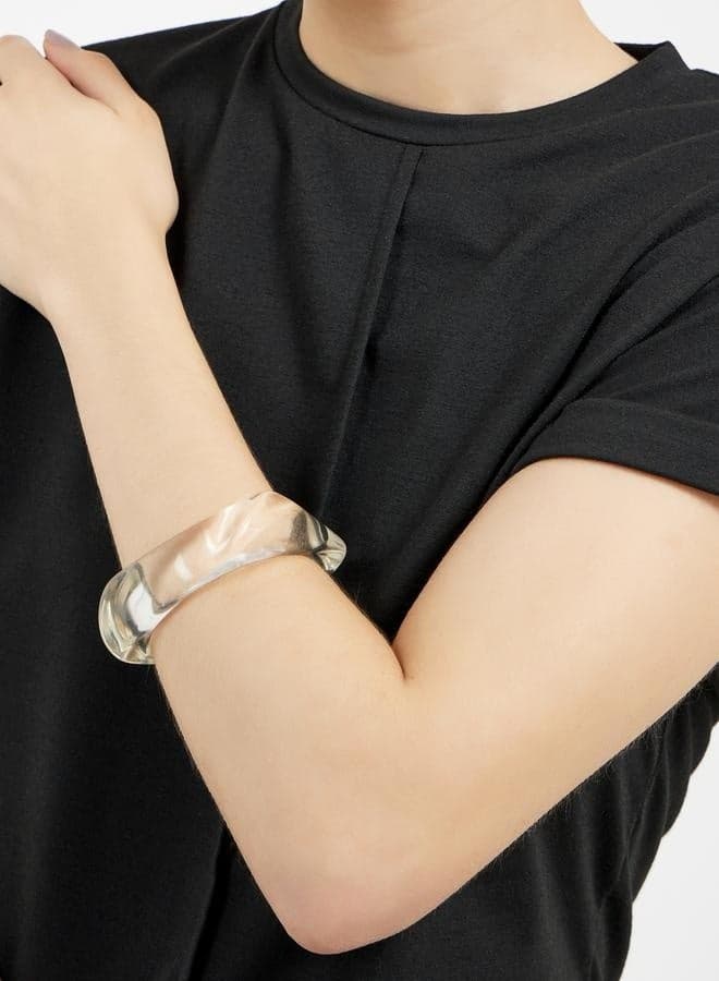 Styli Clear Chunky Bangle - Elegance on Display - Image 1