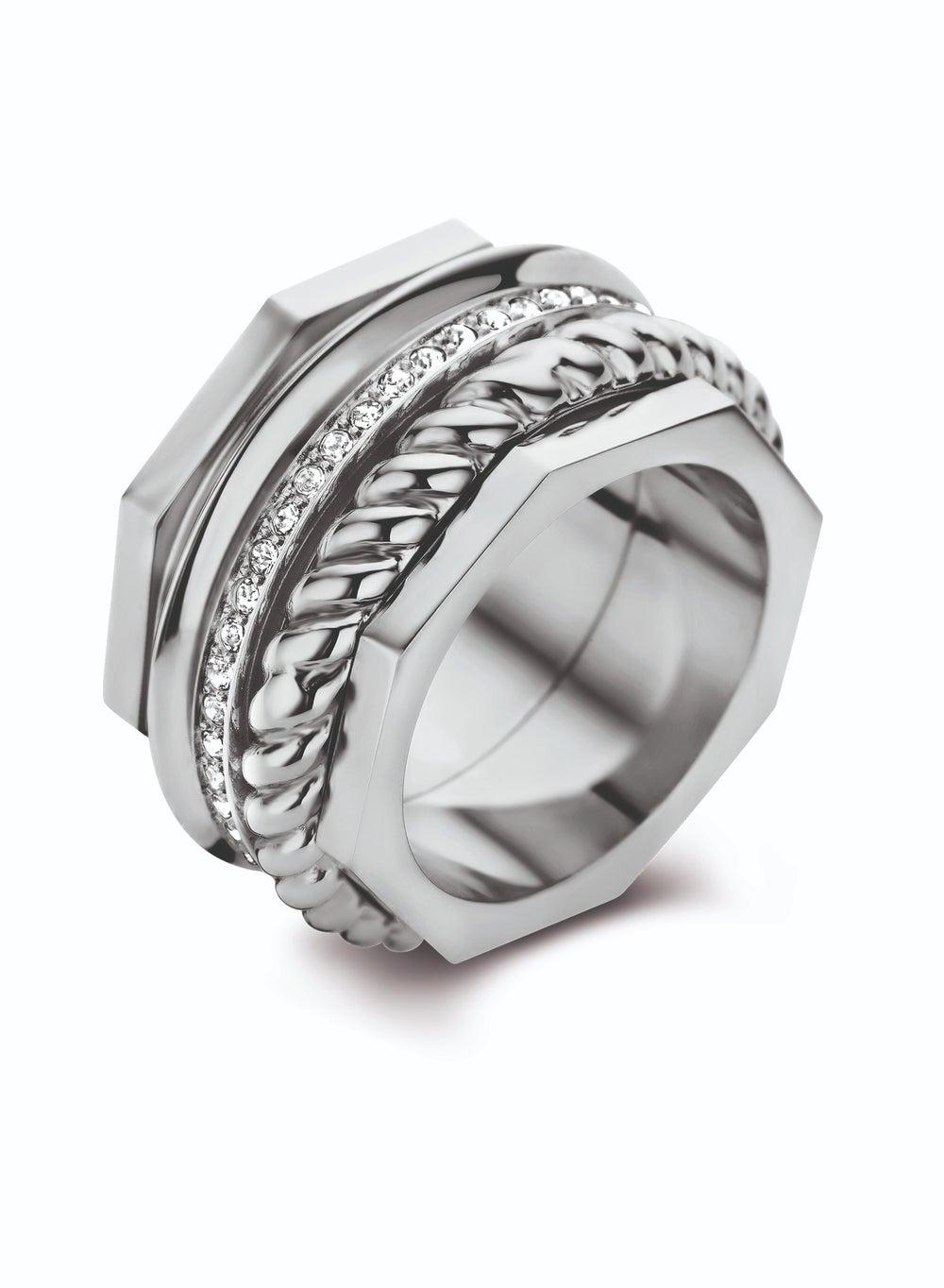 CERRUTI 1881 56 Emma Elegance Multi-Textured Ring for Women - Image 1