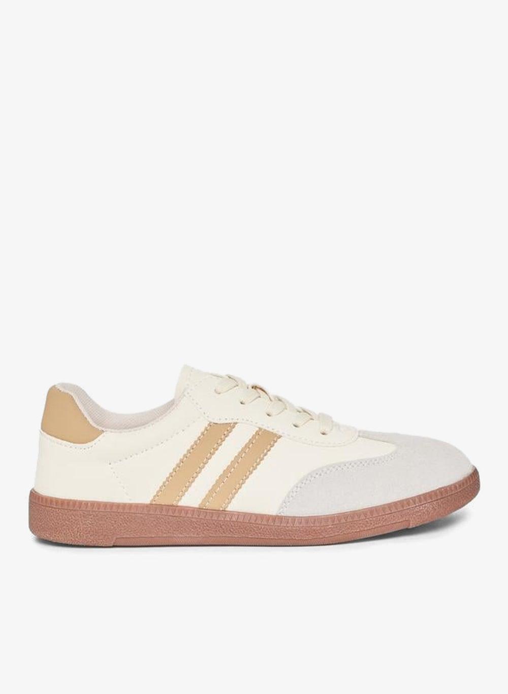 Beige Striped Low-Top Sneakers Model 7009057002 - Image 1