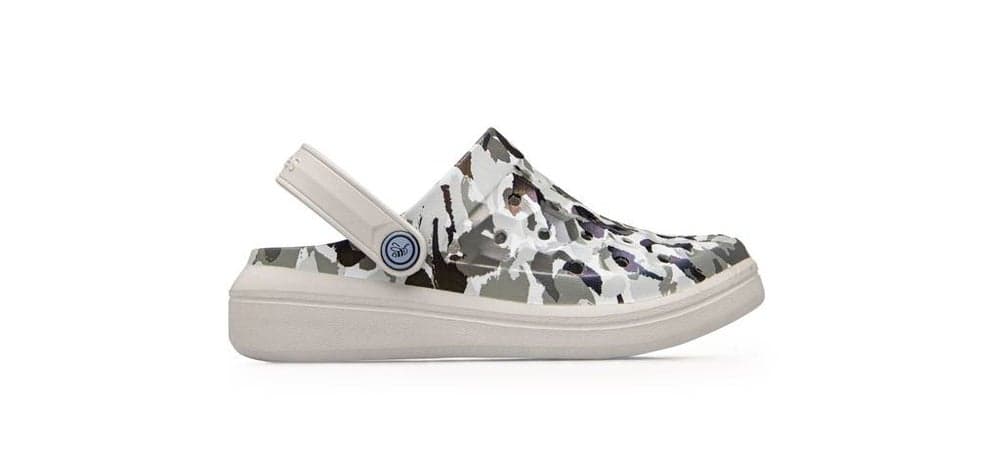Varsity Clog: Graphic Grey Camo Sneaker for All - Image 1