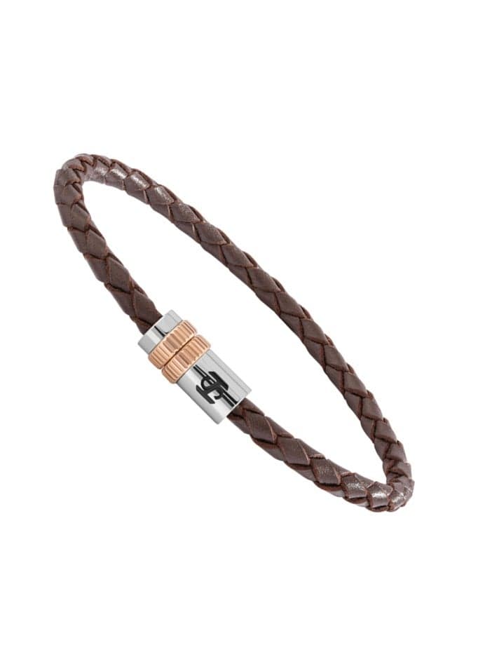 Saint Honore Paris Tour Eiffel Men's Braided Leather Bracelet - Image 1