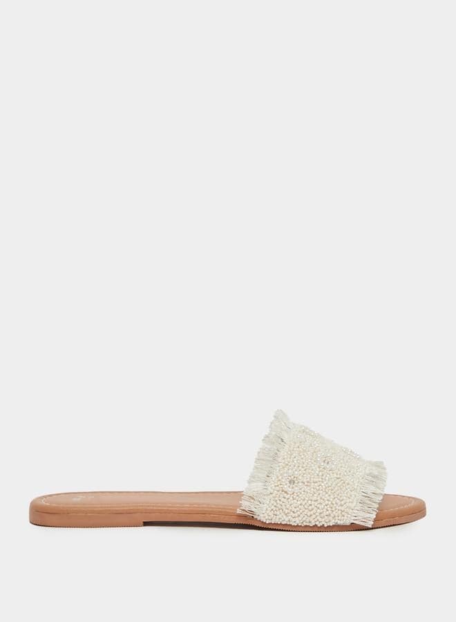 Elegant Pearl Textured Slides 7010427136White - Image 1