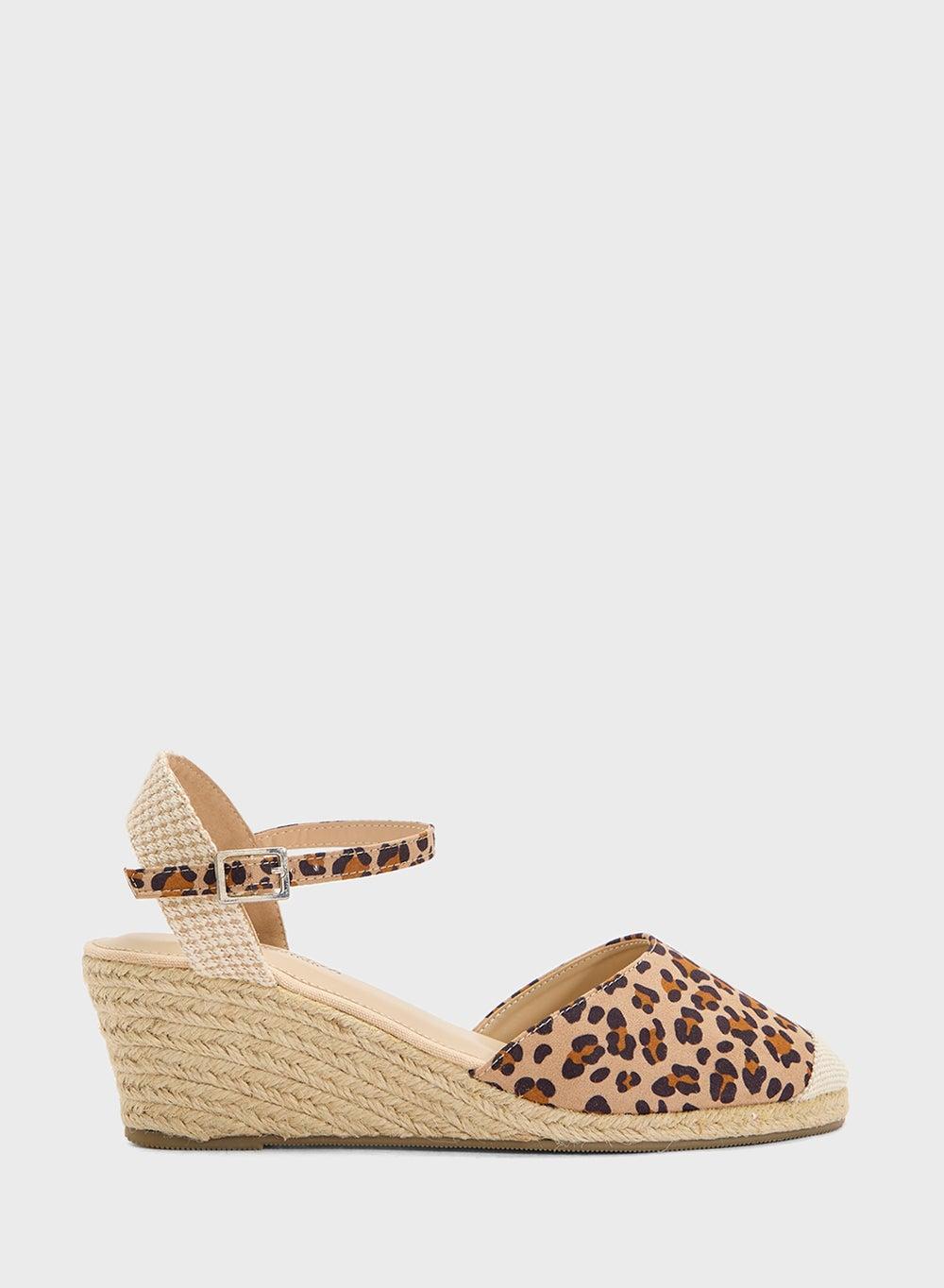Leopard Print Mid Heel Espradille Wedge - F2274Ef1 - Image 1