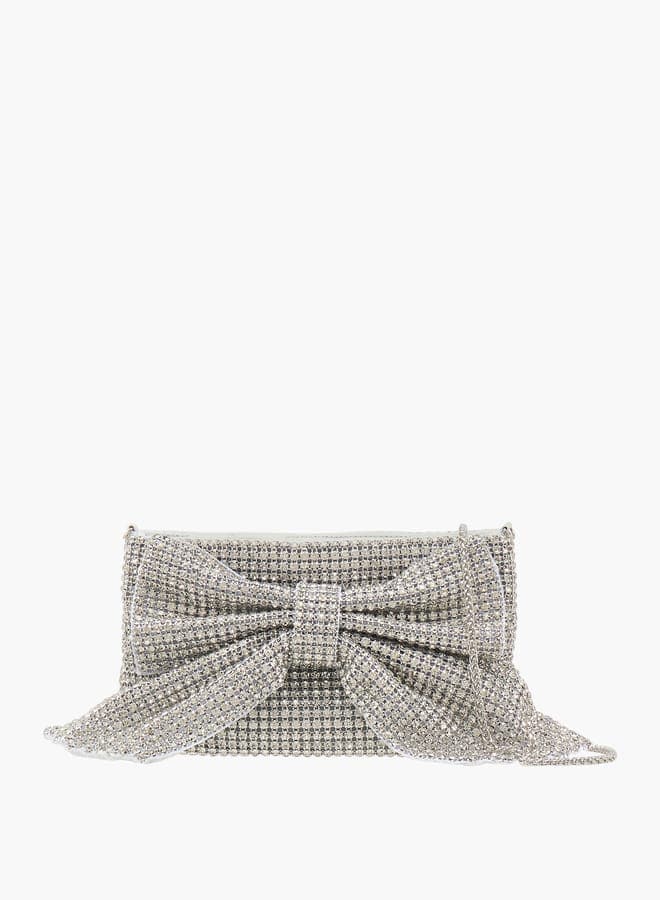 Celeste Elegance Crossbody: Bow-Embellished with Chain Strap - Image 1