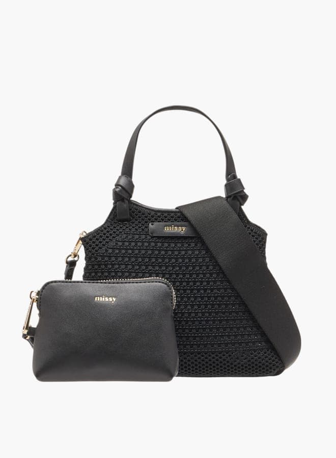 MISSY Elegance Textured Shoulder Bag with Detachable Strap - Image 1