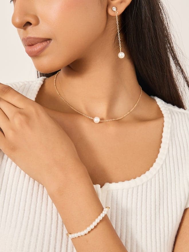 Styli Faux Pearl Elegance Jewelry Set for Women - Image 1