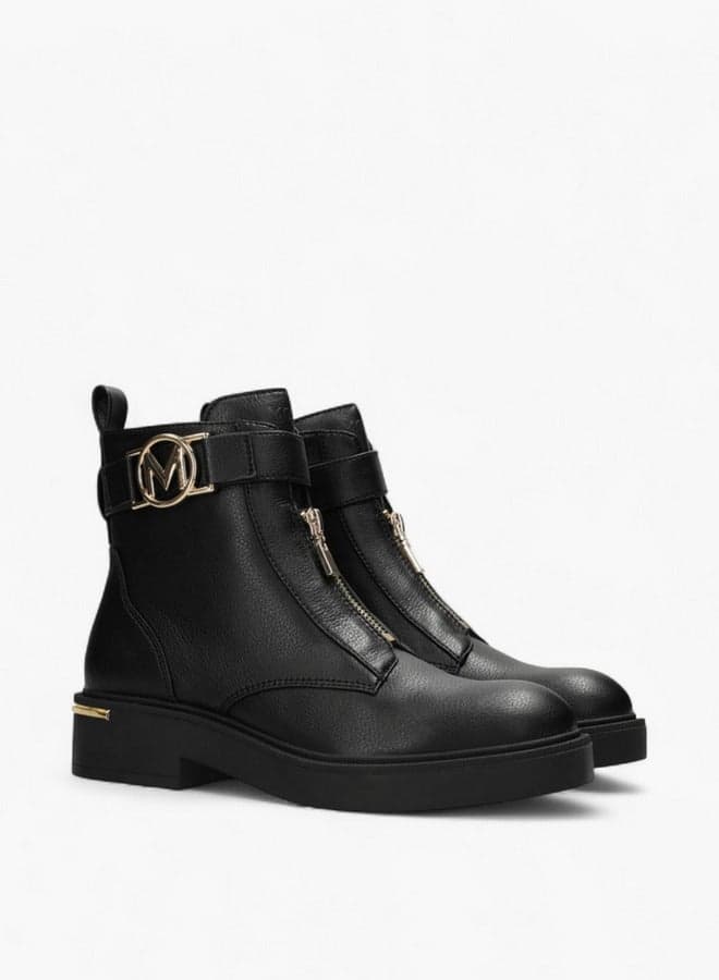 Mi001701053W Chic Black Ankle Boots with Metallic Accents - Image 1