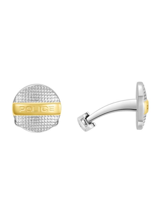 POLICE Withstand Stainless Steel & Gold-Plated Men's Cufflinks - Image 1