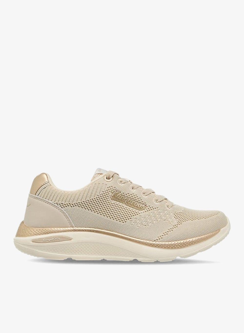 Elegant Beige 30236 W Textured Lace-Up Sneaker for Women - Image 1