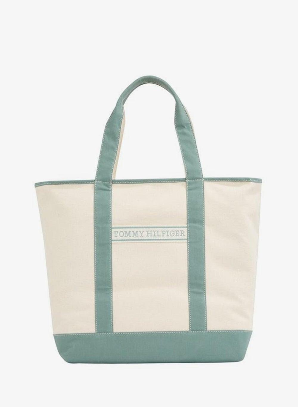 TOMMY HILFIGER Chic Summer Canvas Tote for Elevated Style - Image 1