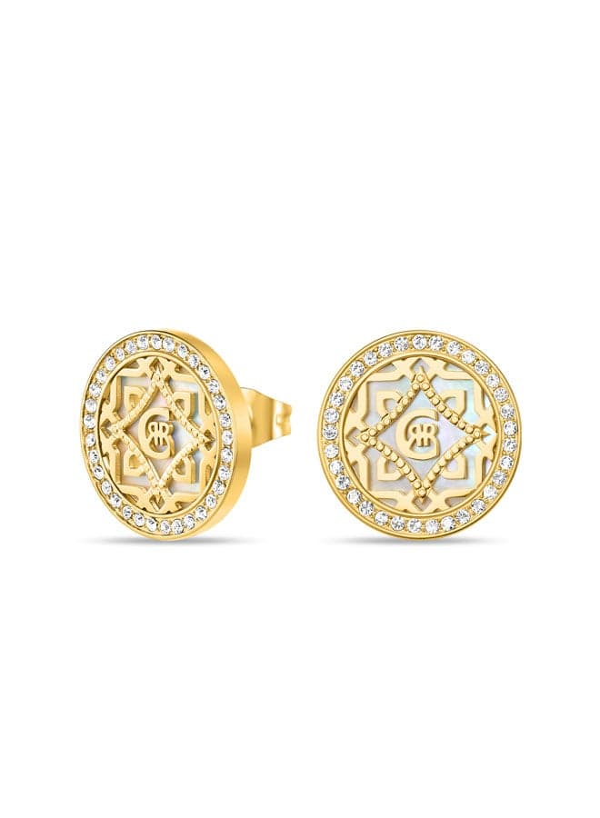 CERRUTI 1881 Silvia Gold-Plated Mother of Pearl Stud Earrings - Image 1