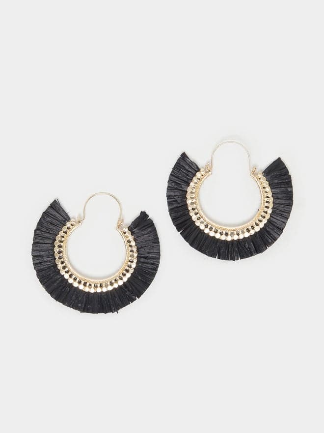 Boho Elegance Styli Tasseled Textured Earrings for Women - Image 1