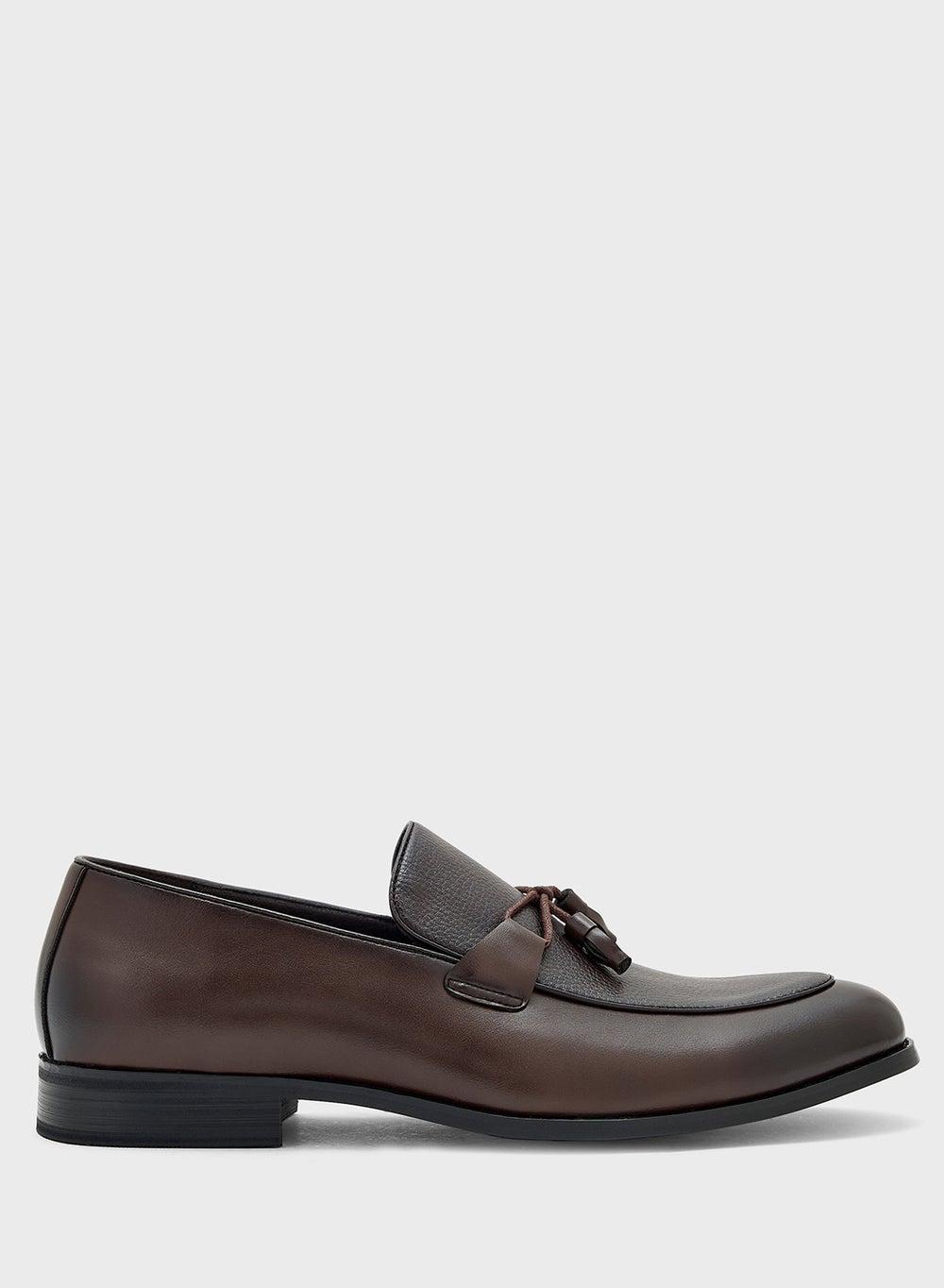 K020 Tassel Detail Coffee Formal Loafer for Men - Image 1