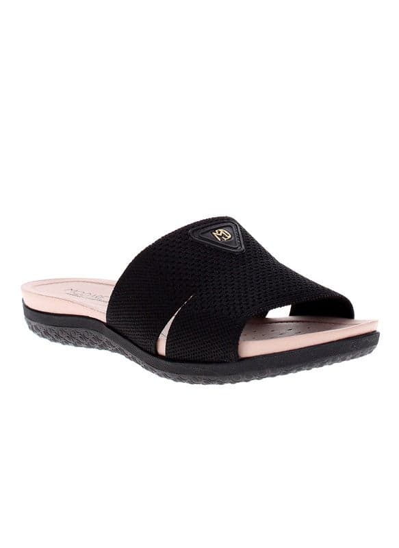 Elegant Comfort Flats – Black Women's Slides from Brazil - Image 1