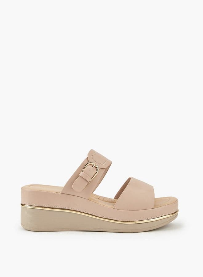 Onexr25Ss03756 Nude Buckle Accent Elegant Slip-On Sandals - Image 1