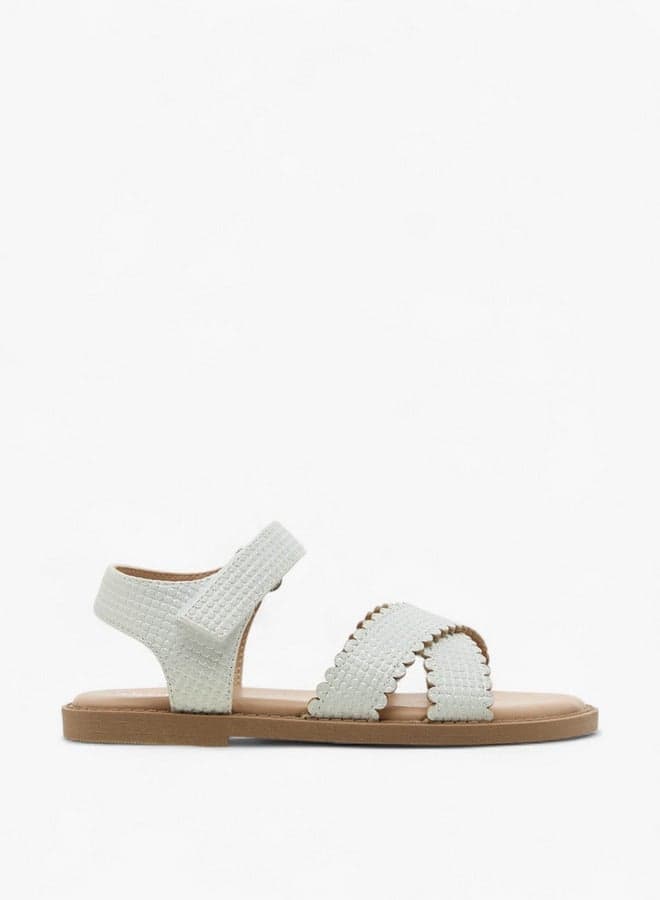 G15502Q Aa70 Elegant Cross Strap Girls' Sandals - WHITE - Image 1