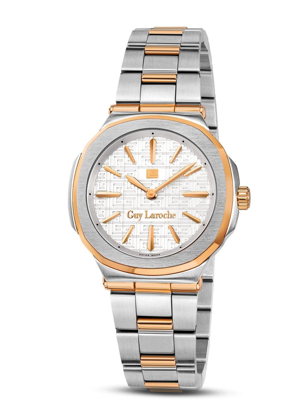 Guy Laroche Charlie 33mm Silver & Rosegold Women's Watch - Image 1