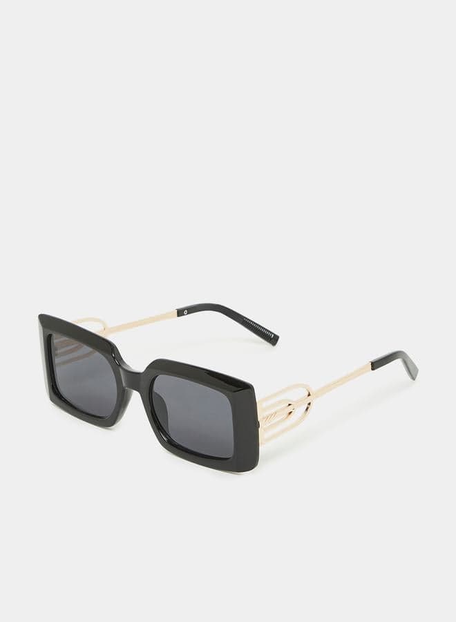 Styli Chic Rectangle Sunglasses with Temple Detail - Image 1