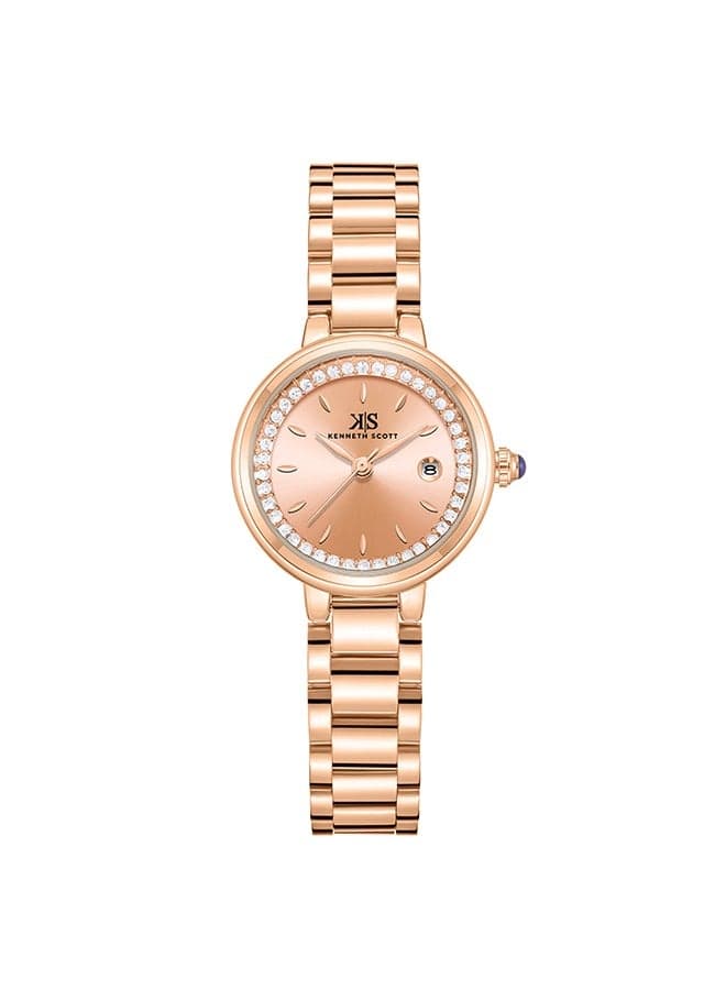 KENNETH SCOTT K23542-RBKK Elegant Rose Gold Women’s Watch - 28mm - Image 1