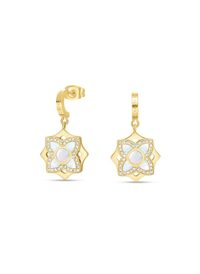 CERRUTI 1881 Ottavia Floral White Mother of Pearl Drop Earrings - Image 1