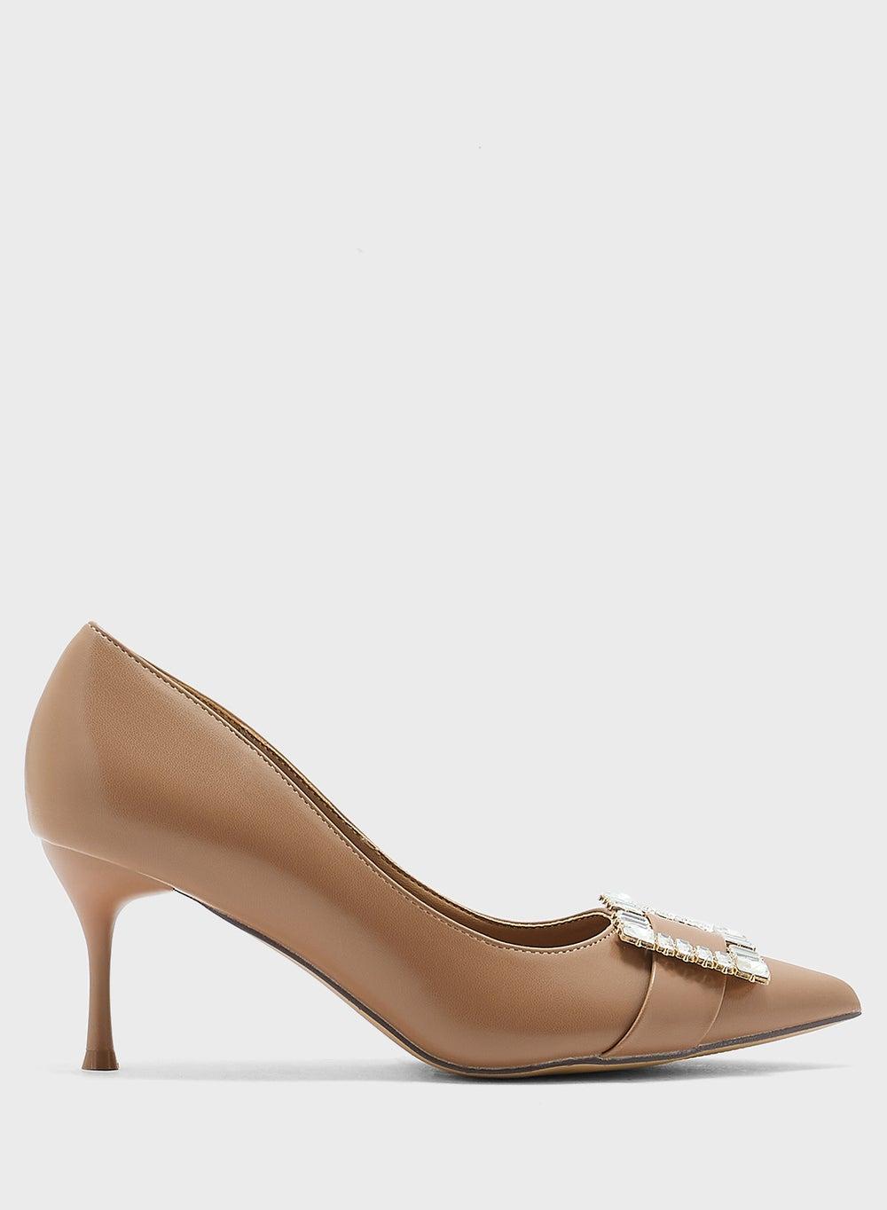 1936 A10 Diamante Trim Elegance Pointy Mid Heels - Image 1