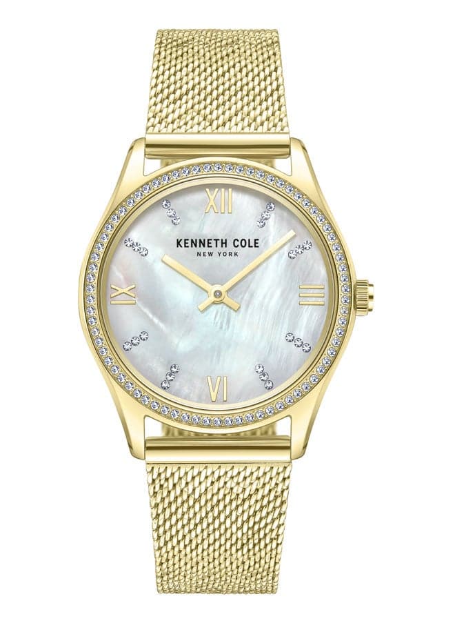 Kenneth Cole NY 34mm Gold Stainless Elegance Watch - Image 1