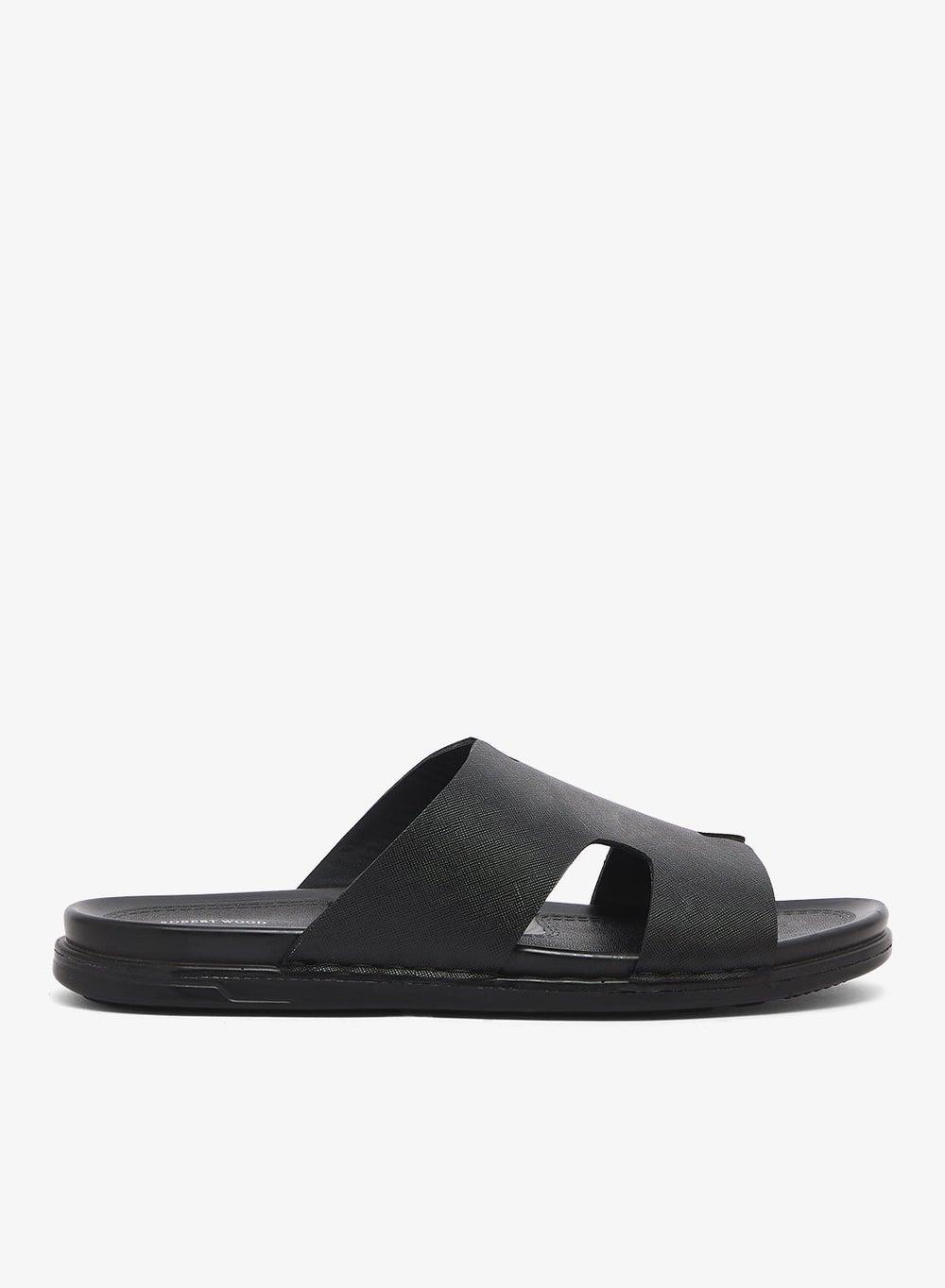 Nb 944 Comfort Footbed Black Flat Slider Sandals - Image 1