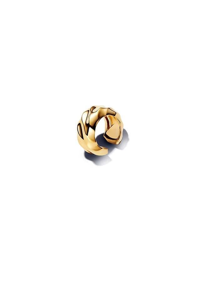 PANDORA 14k Gold-Plated Rippled Ear Cuff - Image 1